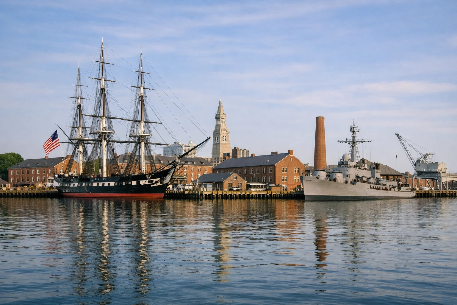 Charlestown Navy Yard and historic ships — Boston Harbor maritime history.