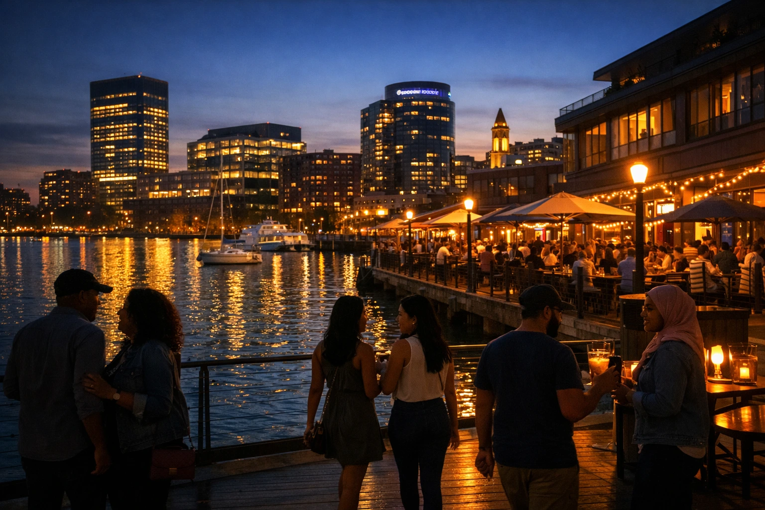 Cocktails on a Boston rooftop bar with skyline views — rooftop restaurants Boston, bars with a view Boston, summer drinks.