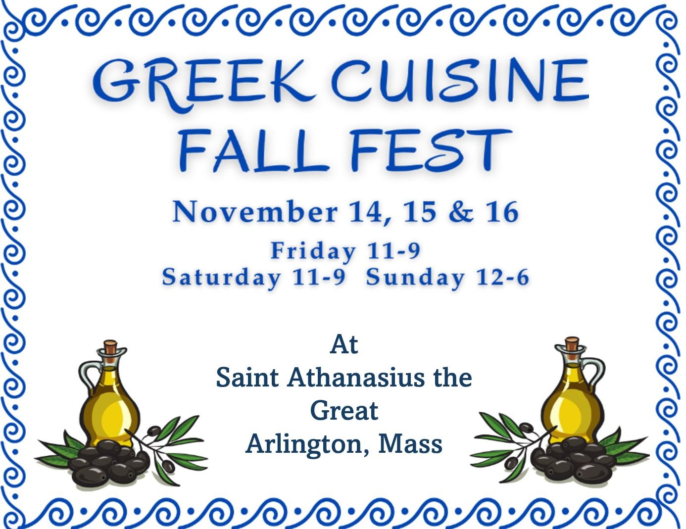 Greek Food Fall Fest - All Indoors!