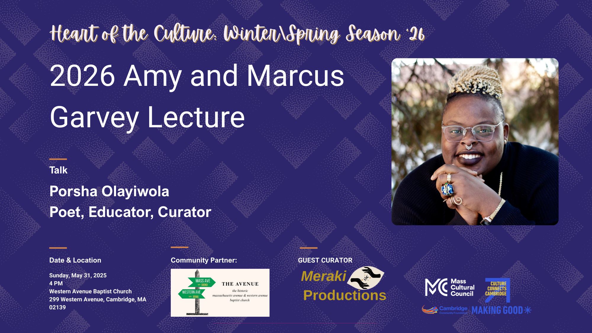 2026 Amy and Marcus Garvey Lecture featuring Porsha Olayiwola-Festivals ...