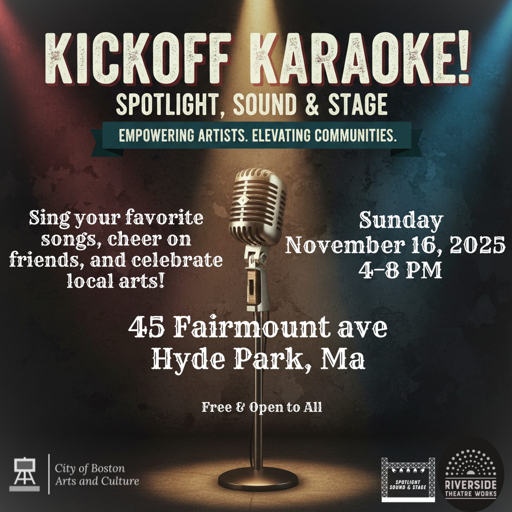  Single silver microphone on an illuminated stage